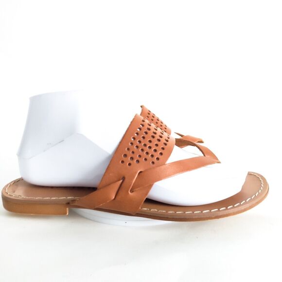 Mariella Boho Camel Tan Made in Italy Flip Flops Thongs Slides Sandals Size 7 - Picture 2 of 11